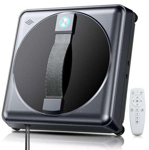 Robofun Fensterputzroboter, 5000Pa Mini Fensterroboter, Vier-Düsen-System, 64 MM ultradünn, Randerkennung, 4 Reinigungsmodi, Fensterreiniger elektrisch für Fenstertypen- Modell W36D