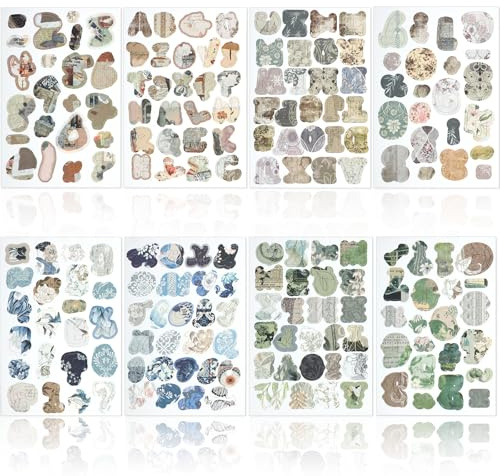 EORTA 192pcs 3D Retro Alphabet Stickers (8 Sheets), Pre-Cut Vintage A-Z Letters Numbers Cardstock Accessories for Scrapbooking, Journals, Planners, Notebook, Magazines, Classroom