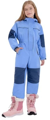 Combinaison de Ski Enfant Garçon Fille Doudoune à Capuche Zippé Imperméable Combinaison Pluie Enfants Ado Cadeau Noel Ensembles de Neige Veste en Duvet Hiver Chaud Tenue Plein Air pour 2-10 Ans