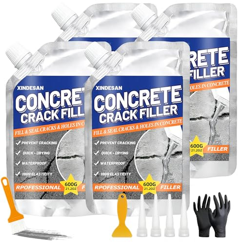 Concrete Crack Filler, 84oz Grey High Elasticity Self Leveling Cement Caulking Glue, Quick Drying Waterproof Sealant for Driveways, Walkways, Indoor and Outdoor Weather Resistant Concrete Joint Repair