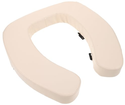 SOPOTUTU Elevador de Asiento de Inodoro Acolchado, Cojín Grueso y de 2 Pulgadas, Color Beige Claro, con Fijación Antideslizante para Personas Mayores y Uso Sanitario Doméstico