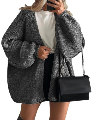 Gilet Cardigan Oversize Ouvert sur Le Devant pour Femme, Coupe Ample