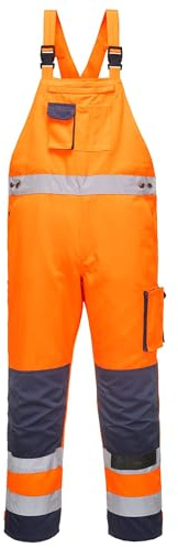Portwest Dijon Warnschutz-Latzhose, Größe: XL, Farbe: Orange/Marine, TX52ONRXL