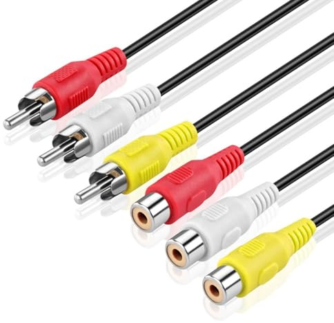 TNP 3 RCA Extension Cable, Male to Female AV Composite Cable, 15FT