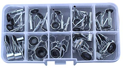 WINOMO 36-teiliges Angelrutenspitzen-Reparatur-Set für Angelruten, Angelrutenführungen, Edelstahl, für Süß- und Salzwasser