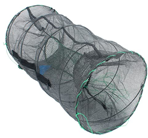Vosarea Angelkescher Fischreuse Groß Fischernetz Faltbarer Fischreuse Fishing Köderfischreuse Krebsreuse Falle Fisch Langusten Garnelen Fische Schwarz L Reuse XXL Angelzubehör