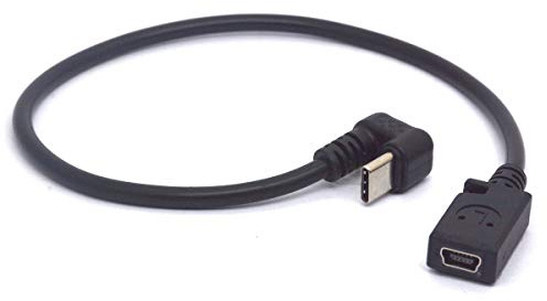 Cavo da mini USB a tipo C con angolo a 180 gradi, cavo adattatore da USB-C maschio a Mini 5 Pin B USB femmina per fotocamera digitale, lettore MP3 e altri dispositivi Mini USB (30 cm)