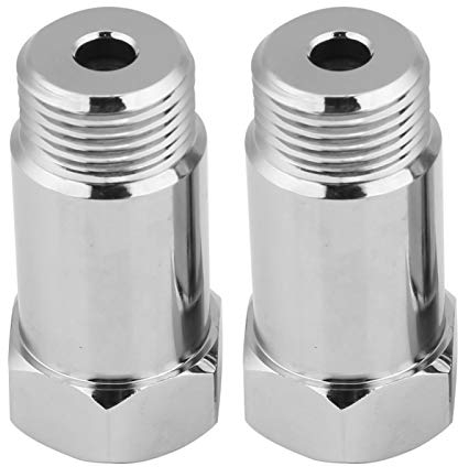 2Pcs 45mm M18 * 1.5 Check Engine Light Eliminator Adapter O2 Oxygen Sensor Extender Spacer Silver for O2 Sensor Spacer O2 Sensor Spacer Lambda Probe Adapter Auto Lambda Probe Adapter 2 pcs u