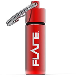 FLARE AUDIO Capsule Red - Tough Lightweight Aluminium, Water-proof, Keychain