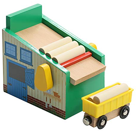 Catschat Holzeisenbahn Holzladesatz - Holzzug Set Zubehör