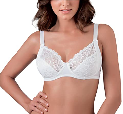 Cotonella 1 Pezzo Reggiseno L'Altra CD056 con Inserti in Pizzo Senza Ferretto- Coppa C, Bianco 8