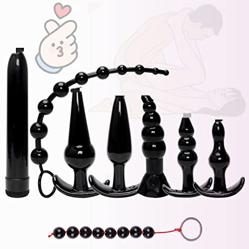 8-delar Silikon Pull Bead Plug Massager Relaxation Set