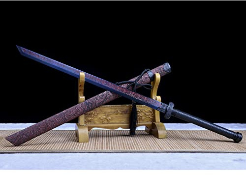 LQSMX sword 43.3 in Broadsword/scharf/Chinesisches Kampfsportmesser Katana Schwert echt Samuraischwert Handgeschmiedeter Manganstahl
