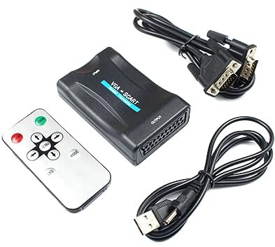 Hemobllo Vga to Scart Converter Adapter for Video Signal Converter Vga Port for Tv and Monitor