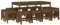 vidaXL Garten Essgruppe 13-TLG., Essgarnitur mit 1 Gartentisch 12 Gartenhocker, Sitzgruppe Garnitur für Garten Terrasse Balkon, Gartenset Gartenmöbel, Honigbraun Massivholz Kiefer