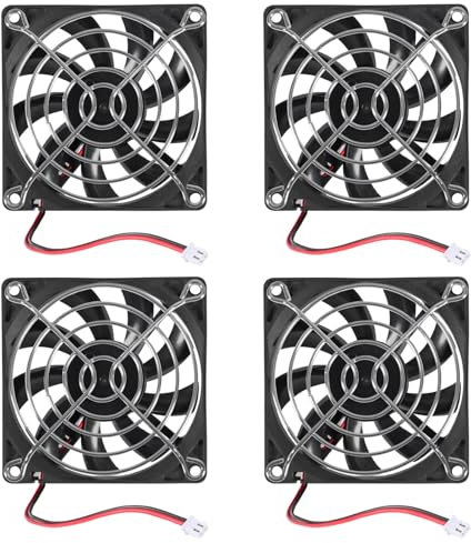 AITRIP 4PACK 80mm Fan 80x15mm 12V Computer Fan 8CM PC Fan DC 12V Case Fan 2800 RPM Axial Cooling Fan for Cooling PC Computer Case CPU