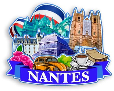 Quwsne Magnete da frigorifero Nantes Francia magnete da frigorifero souvenir di viaggio città regali turistici 3D classici punti di riferimento artigianali fatti a mano decorazione della casa -1333