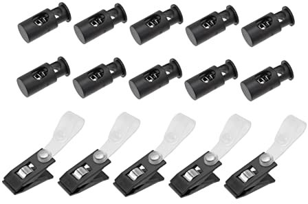 Yardenfun Gama Completa De Topes y Clips Antiviento 5 Juegos De 2 Topes 1 Clip Viento