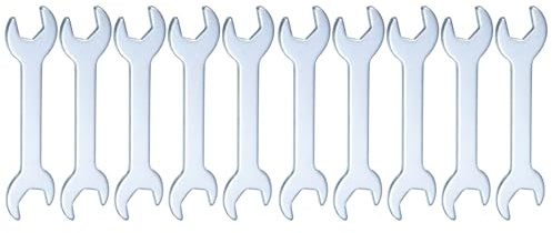 QUARKZMAN 10pcs Llave De Doble Boca Fina 13mm x 15mm Métrica Super Fina Llave De Cabeza Plana Pequeña Llave De Boca Abierta Galvanizada De Automóviles Y Montaje De Muebles