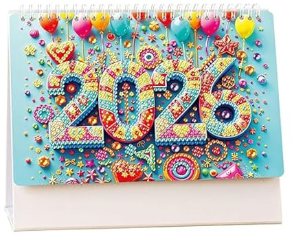 2026 Diamond Art Desk Calendar,DIY Diamond Painting Desk Calendar Kit Digital Tracker,Create Diamond Painting Calendar Relaxing Craft Decor for Gift for Woman (2026-Nature)