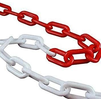 50 Meter Kunststoffkette/Absperrkette rot/weiß - 6 mm