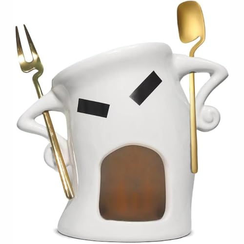 Set di tazze per fonduta di cioccolato, tazza in ceramica con 1 forchetta e 1 misurino, regalo dolce per feste, San Valentino e notti accoglienti, mini contenitore per fonduta per caramelle e dessert