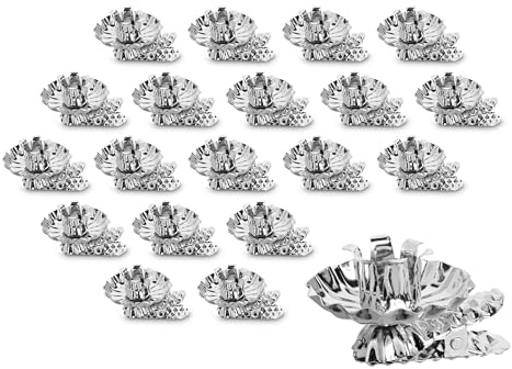 Idena 31892 - Portavelas para el árbol de Navidad, 20 Unidades en Plateado, portavelas Vintage de Metal, con Clip para Ramas de hasta 1,5 cm de Grosor