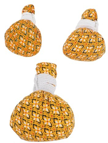 Healeved 3pcs Chinese Herbal Massage Balls with Wormwood Health Bags Non-Woven Relief Packs for Waist Shoulder Circulation Suitable for Adults and Workers