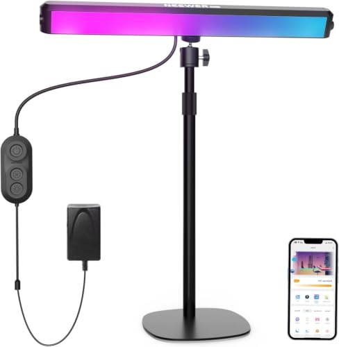 NEEWER NG01 Dual Sided RGB LED Streaming Key Light, Smart Lamp for Desk | Compatible with Alexa Google Assistant, for Gaming Video Conference, 16M Colors, 2700K-7000K, CRI97+ Studio Tube Lighting