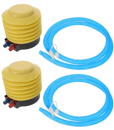 TOYANDONA Bomba de Pie para Balones de Ejercicio y Yoga, Juego 2 Unidades con 4 Boquillas, Inflador Manual Multiusos para Balones, Colchones y Accesorios Inflables, Portátil y
