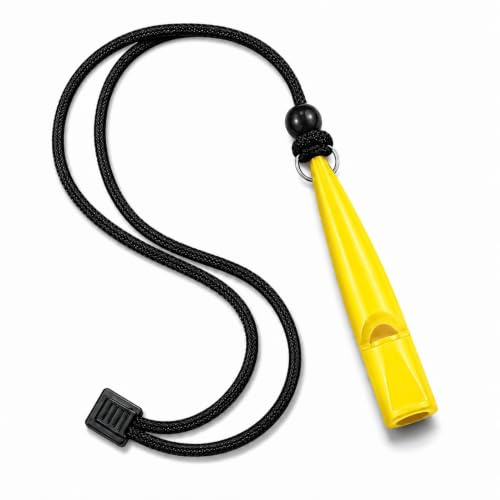 Kxathfa Sifflet Ultrason pour Acme Dressage Chien n° 211,5, Sifflet Anti Aboiement Longue Portée Rappel avec Cordon pour Toutes Races, Son Puissant et Constant, Chasse et Éducation Canine 80mm Jaune