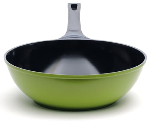 The 12 Green Earth Wok by Ozeri, with Smooth Ceramic Non-Stick Coating (100% PTFE and PFOA Free)