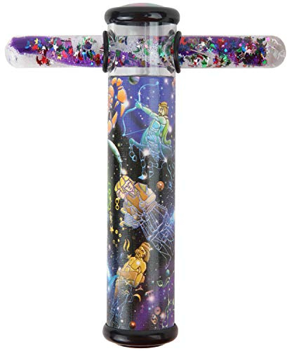 Playlearn Space Design Kaleidoscope Glitter Wand - 6 Kaleidoscope Toy with 5 Spiral Glitter Wand