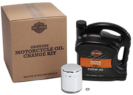 HARLEY-DAVIDSON oder Liqui Moly Motorrad Ölwechsel Set Premium 5 Ölfilter + Motor-Öl SAE 20W-50 (4 L) + O-Ring Dichtung, Chrom