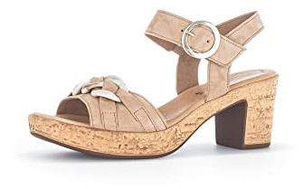 Gabor Femme Sandales, Dame Sandale à lanières,Sandale,Chaussure d'été,Sandale d'été,Talon,Marron (Caramel),40.5 EU / 7 UK
