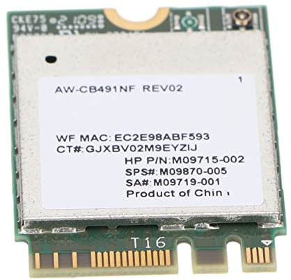 Tarjeta WiFi, Interfaz RTL8821CE M.2 BT4.2 Tarjeta de Red Estable AW CB491NF de Alta Velocidad Plug and Play para Computadora Portátil