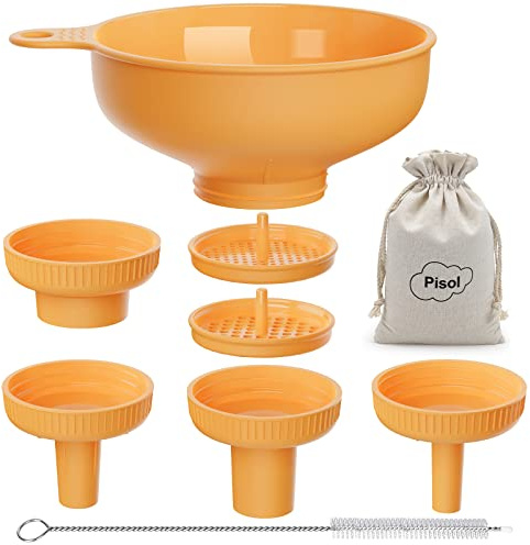 Pisol Bocca larga, imbuto da cucina, per alimenti in plastica con 4 dimensioni di beccucci per riempire ampi e regolari Mason Jar, spezie, shampoo