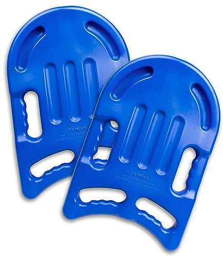 Poolmaster Advanced Kickboard Swim Trainer & Swim Aid – Durable 16 × 11 Inches Kick Board for Kids with Multiple Grip Handles for Swim Lessons, Water Exercise & Kick Drills, 2 Pack