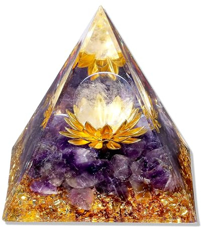 XIANNVXI Tour en verre de guérison en améthyste, tour d'orgonite, tour de fleurs de lotus en pierres précieuses, cadeaux spirituels pour femmes, cadeaux de bonne chance, choses sympas