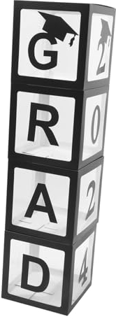 1 Satz Abschluss Ballon Box Herzlichen Glückwunsch, Absolventenbox Dekorationen Für Die Abschlussfeier 2024 Geschenke Für Die Ballonbox Der Klasse 2023 Zubehör Papier Verpackt