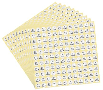 QUARKZMAN Adesivi con Approvazione QC Etichette Adesive di Forma Rotonda 13 x 13mm per Controllo Qualità Inventario Stock Magazzino 45pz Bianco