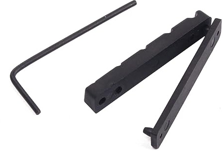 TOYANDONA 5 String Bass Guitar Bridge Saddle and Slotted Nut Set Made of Sturdy Pom Material with 1.5 Wrench for Easy Height Adjustment, Providing Strong Design and Better Tone Random Color