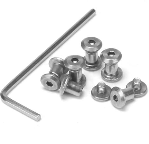 KINDPMA 35 Juegos M3*5mm Tornillos de Conexión con Manguito (Tornillos+Tuercas) Tornillos Allen Avellanado de Acero Inoxidable Tornillos de Unión Cabeza Hexagonal para Muebles Armarios
