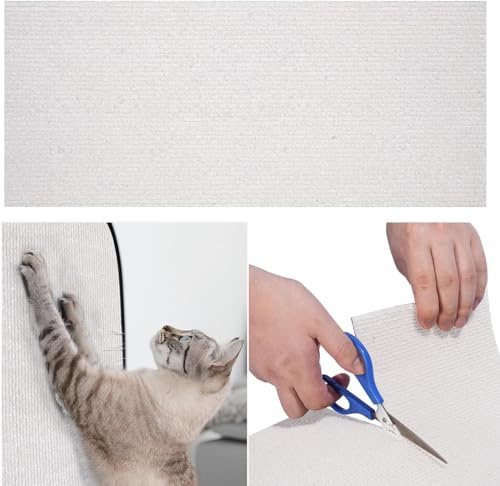Cat Scratching Mat, Wall Protector Self Adhesive, Anti-Scratch Furniture Protectors,DIY Trimmable Cat Scratch Furniture Protector Pad for Wall/Sofa/Floor