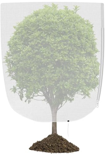 LINSOCLE Red Protectora 3x3m para Árboles Frutales - Doble Protección Anti-Aves y Anti-Insectos, Malla Antiplagas con Cierre Ajustable para Higueras/Cerezos