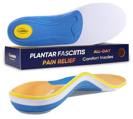 Footmaster ortopediska innersulor för fotvalvsstöd, plantarfasciit, platta fötter, hälsporreinlägg, hälsmärtor för damer och herrar