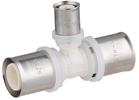 Té PPSU multicouche à sertir réduit Ø26-16-26 NOYON & THIEBAULT | profils de sertissage TH et U | système de sécurité anti-fuite LBP | 0 plomb | compatible eau potable