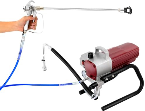 Fyssnn 1800W Elektrisches Airless Farbsprühgerät 3300PSI Tragbar Hochdruck-Sprühsystem Max. Durchfluss 1.8L/min, 250mm Sprühbreite, 9m Schlauch, Für Wandfarbe, Fassadenfarbe, Lack, Innen- und Außenber
