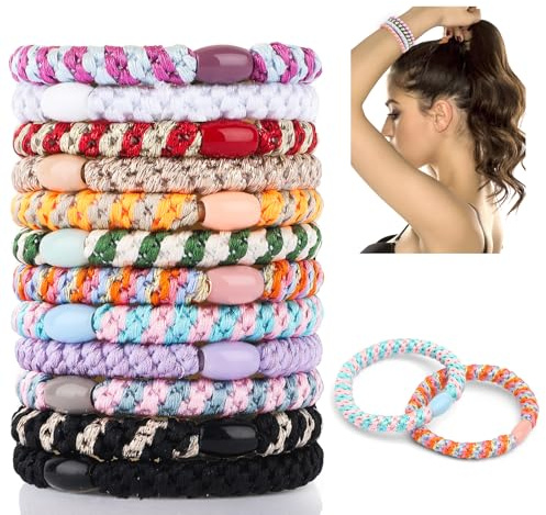 12 pack Hair Bands for Women,Soft,Strong Elastic,12 Mix Colors