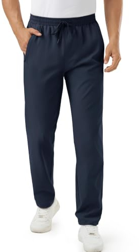 TACVASEN Men's Trousers Lightweight Casual Gym Walking Pants with Pockets